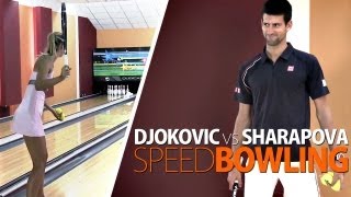 TennisVideo Djokovic vs Sharapova Bowling Battle Đokara вс Mašu [upl. by Ayotaj615]