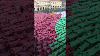 Thousands gather to create giant Palestinian flag in Spain [upl. by Adamik]