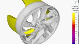 Wheel casting mold filling simulation using SOLIDCast [upl. by Akirret]