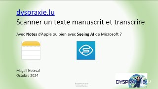 NOTES vs SEEING AI  Convertir un texte manuscrit en script accessible [upl. by Goren]