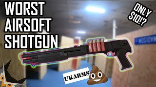 WORST Airsoft Shotgun For 10  UKARMS M183A1 [upl. by Ahsercal]