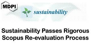 Sustainability Passes Scopus Reevaluation Process [upl. by Clarkin]