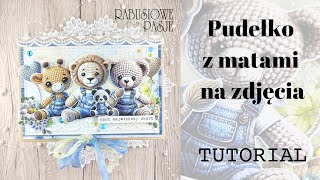 Pudełko z matami na zdjęcia Tutorial rabusiowepasje box babyboy diy scrapbookingideas craft [upl. by Molini]