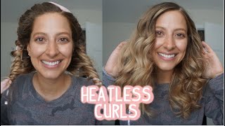 OVERNIGHT HEATLESS CURLS HAIRSTYLE for LONG MEDIUM AND SHORT HAIR [upl. by Kikelia]