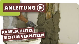 Kabelschlitze und Versorgungskanäle vom Elektriker richtig verputzen [upl. by Small]