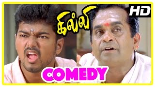 Gilli  Gilli Movie Comedy Scenes  Vijay amp Brahmanandam Comedy scenes  Appukutty Rare appearance [upl. by Nuahsel]