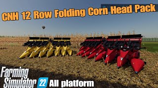 CNH 12 Row Folding Corn Head Pack  FS22 mod test for all platforms [upl. by Riedel528]