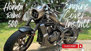 Honda Rebel 500 Engine Cover Install  Step by Step [upl. by Nyhagen535]