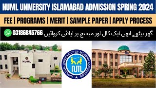 NUML University Admission Spring 2024  NUML University Islamabad Admission 2023  Fee Structure [upl. by Shorter]