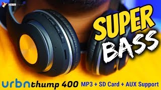 URBN Thump 400  Bass Booster Bluetooth Headphone  MP3  SD Card  AUX Support  HINDI  Data Dock [upl. by Maude]