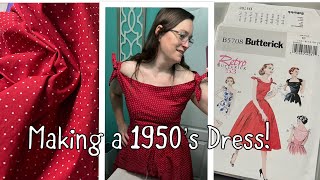 Making Vintage 1950s Butterick Dress Pattern 5708 [upl. by Joy]