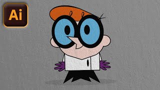 رسم ديكستر ـ cartoon network dexters laboratory  Illustrator CC  Tutorial [upl. by Giesecke]