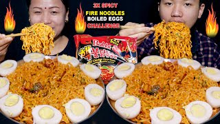 3X SPICY 🔥 RAMEN NOODLES amp BOILED EGGS CHALLENGE 🥵 KOREAN 3X SPICY FIRE NOODLES EATING CHALLENGE [upl. by Marala196]