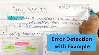 What is Error Detection in computer network Types of error detection with example in Hindi  Lec 37 [upl. by Cherrita833]