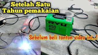 Review MESIN LAS RYU 450 WATT Setelah satu tahun pemakaian [upl. by Darcie]