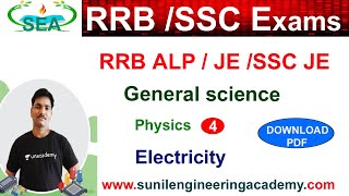 RRB ALP  RRB JE RRB NTPC  RRB GROUP D SSC JE SSC CHSL MTS  General Science Physics class 4 [upl. by Ji964]