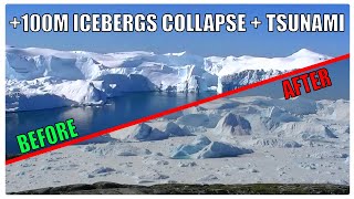 Incredible GLACIER CALVING amp TSUNAMI WAVE Caught On Camera  Glacier Wall Collapse Greenland [upl. by Blythe250]