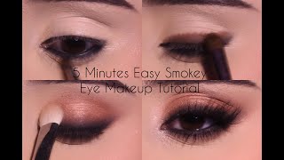 Simple amp Easy 5 Minutes Smokey Eye Makeup Tutorial  Beginners Smokey Eye in less than 5 Minutes [upl. by Car]