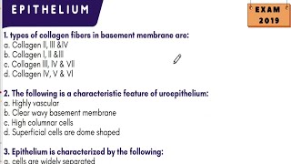 Epithelium MCQ  Histology  امتحانات السنين السابقة   دعبدالوهاب [upl. by Aicirtap107]