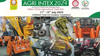 AGRI INTEX 2024 in coimbatore all agriculture equipment in one place dont miss it [upl. by Haikezeh14]