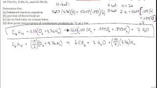 Combustion hexane with dry molar analysis [upl. by Annod]