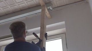 MacGyver Moments Installing a Heavy Projector Screen on the Ceiling [upl. by Zoara505]