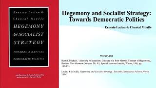 Ernesto Laclau and Chantal Mouffes quotHegemony and Socialist Strategyquot Book Note [upl. by Balthasar94]