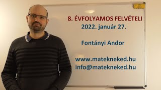 8 évfolyamos központi matek felvételi megoldása  2022 január 27 [upl. by Gabrielli]