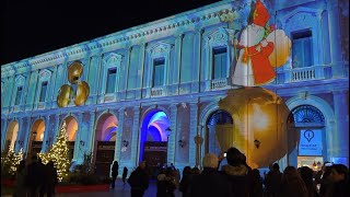 Bari vecchia la magia del Natale trasforma San Nicola in Santa Claus il videomapping di AQP [upl. by Ahselrak]