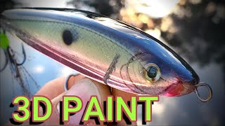 How to make a Glass Shad lure with 3D paint 3dpainting minnow lurefishing [upl. by Nwahsit]