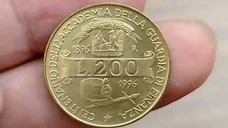 200 lire 1996 per i 100 anni dellAccademia Guardia di Finanza Rara Alto Valore [upl. by Alitta]