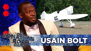 Usain Bolt Addresses Airplane Racing Claim  The Jonathan Ross Show [upl. by Eicnahc]