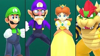 Super Mario Party  Mario Party Whomps Domino Ruins  Bowser Daisy Luigi Waluigi Battle Minigame [upl. by Nylirek]