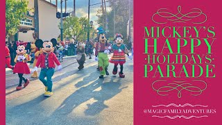 Mickey’s Happy Holidays Parade at Disney California Adventure [upl. by Mccord136]