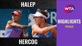 Simona Halep vs Polona Hercog  2020 Prague First Round  WTA Highlights [upl. by Onilegna]