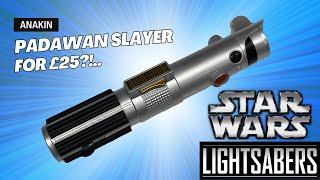 The BEST lightsaber for cosplay Star Wars Shop Disney Anakin Skywalker Lightsaber Review [upl. by Adivad]