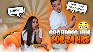 Grabbing My Boyfriends CHEEKS For 24 Hours Hilarious [upl. by Nitniuq]