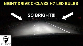 MERCEDES HOW TO PART 2 H7 LED BULBS DRIVE AT NIGHT [upl. by Pardoes21]