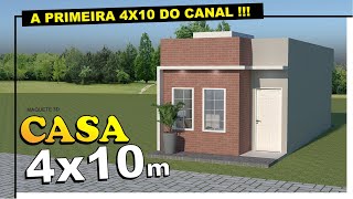 Projetos de Casas Pequenas 4X10 metros  Casa popular ótima para morar ou morar casa decorada [upl. by Hellene]