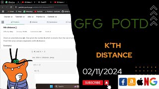 Kth distance  gfg potd today  POTD  GFG Problem of the Day  C [upl. by Nnybor]