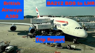 TRIP REPORT  British Airways BA212 BOS to LHR  Airbus A380  Economy Upper Deck [upl. by Ariaes165]