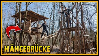 Das Stelzenhaus  Hängebrücke für Schwergewichte Part 6  Bushcraft Outdoor Shelter [upl. by Mmada]