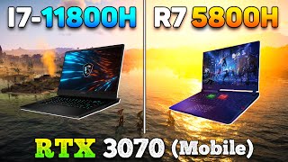 Core i7 11800H vs Ryzen 7 5800H  Laptop Gameplay Benchmark Test [upl. by Akapol212]