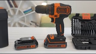 Kit spécial Noël Perceuse visseuse 2 vitesses Lithium 18V BLACKDECKER™  32 accessoires [upl. by Walcoff]