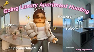 ✨ Going LUXURY Apartment Hunting as an 18 year old Bloxburg roleplay  wvoices [upl. by Yelrebma]