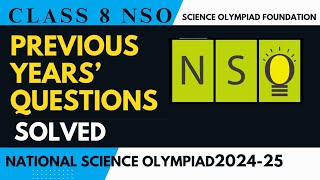 NSO Class 8 Previous Years Questions  SOF 202425  Level 1 Important Questions Science Olympiad [upl. by Kcirre]