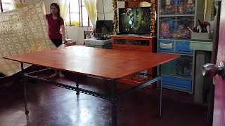 Big Dining Table Made Of Slotted Angle BarProject No3 diy diningtable slottedanglerack [upl. by Noyek]