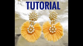 DIY TUTORIAL ARETES de PERLAS y BORLAS paso a paso [upl. by Zenda]