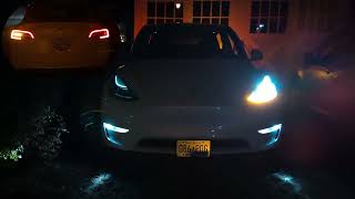 Tesla ModelY Lightshow  Halloween 2023 [upl. by Munniks]