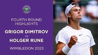 Grigor Dimitrov vs Holger Rune Fourth Round Highlights  Wimbledon 2023 [upl. by Inahpets830]